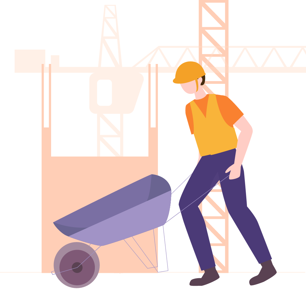 Man wheelbarrowing